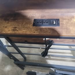 NEW King Size Industrial Bed Frame with Storage Headboard & Charging Station