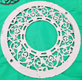 Antique Cast Iron Ornate Floral Vent Grate Round Decorative Register Cover Vinta - Image 1