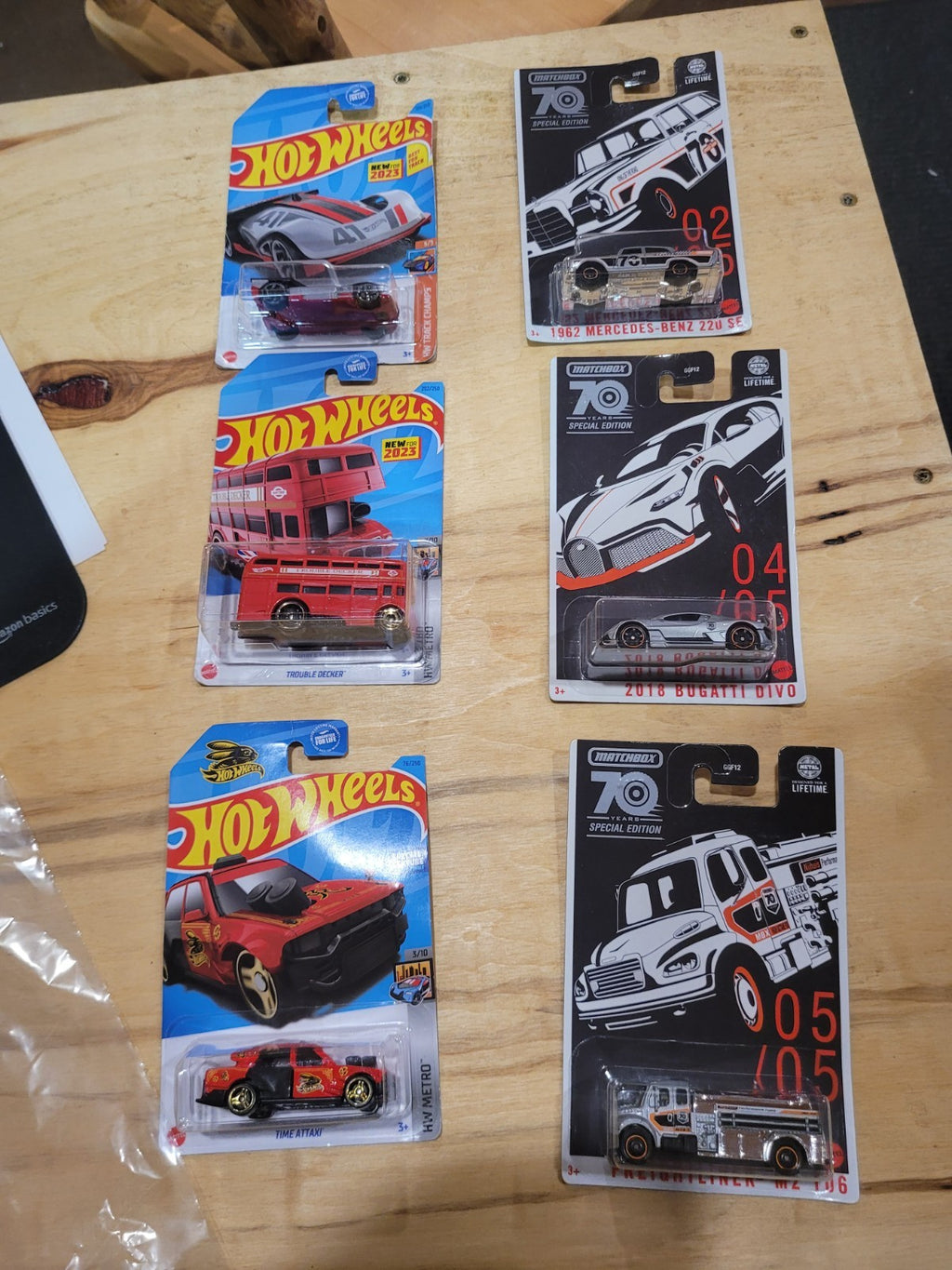 Hot Wheels & Matchbox Diecast Lot – 6 Sealed Cars | 2023 & Matchbox 70th Anniver - Image 1