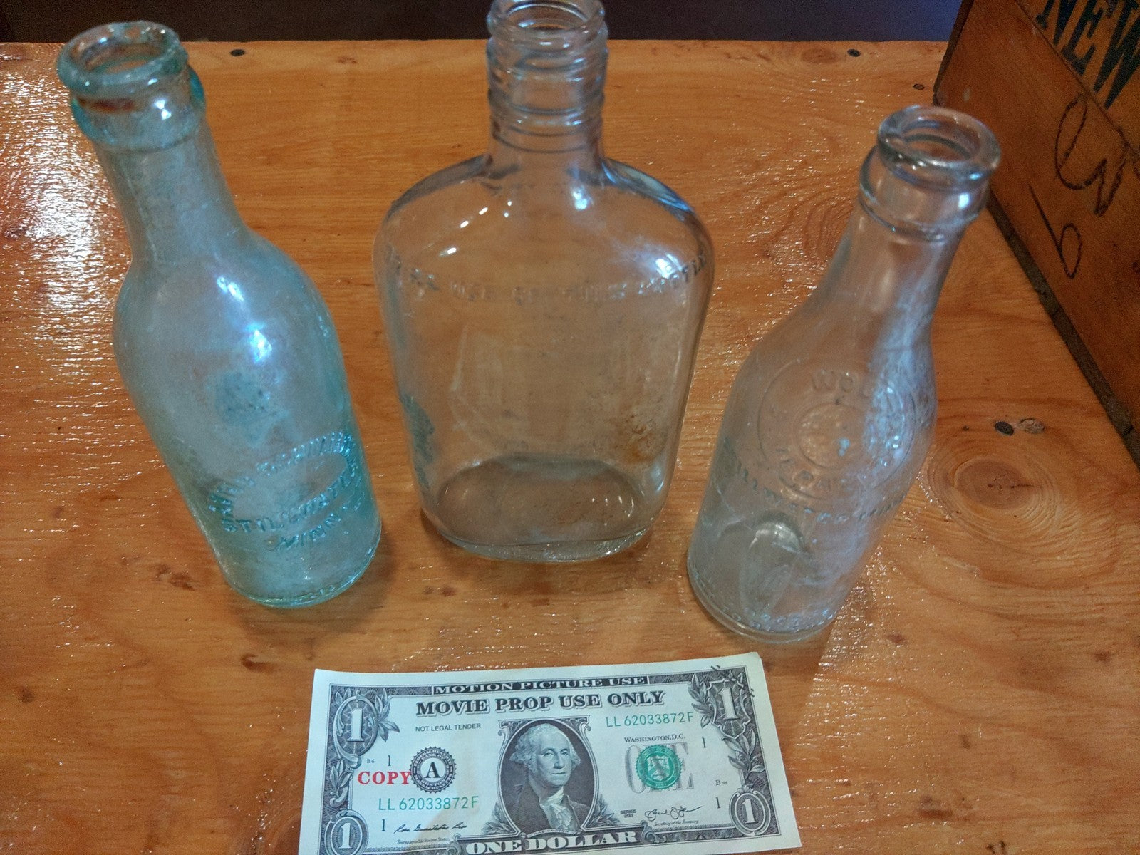 Antique Embossed Glass Bottle Lot – Stillwater, MN, House of Three Sons & Kolo B - Image 1