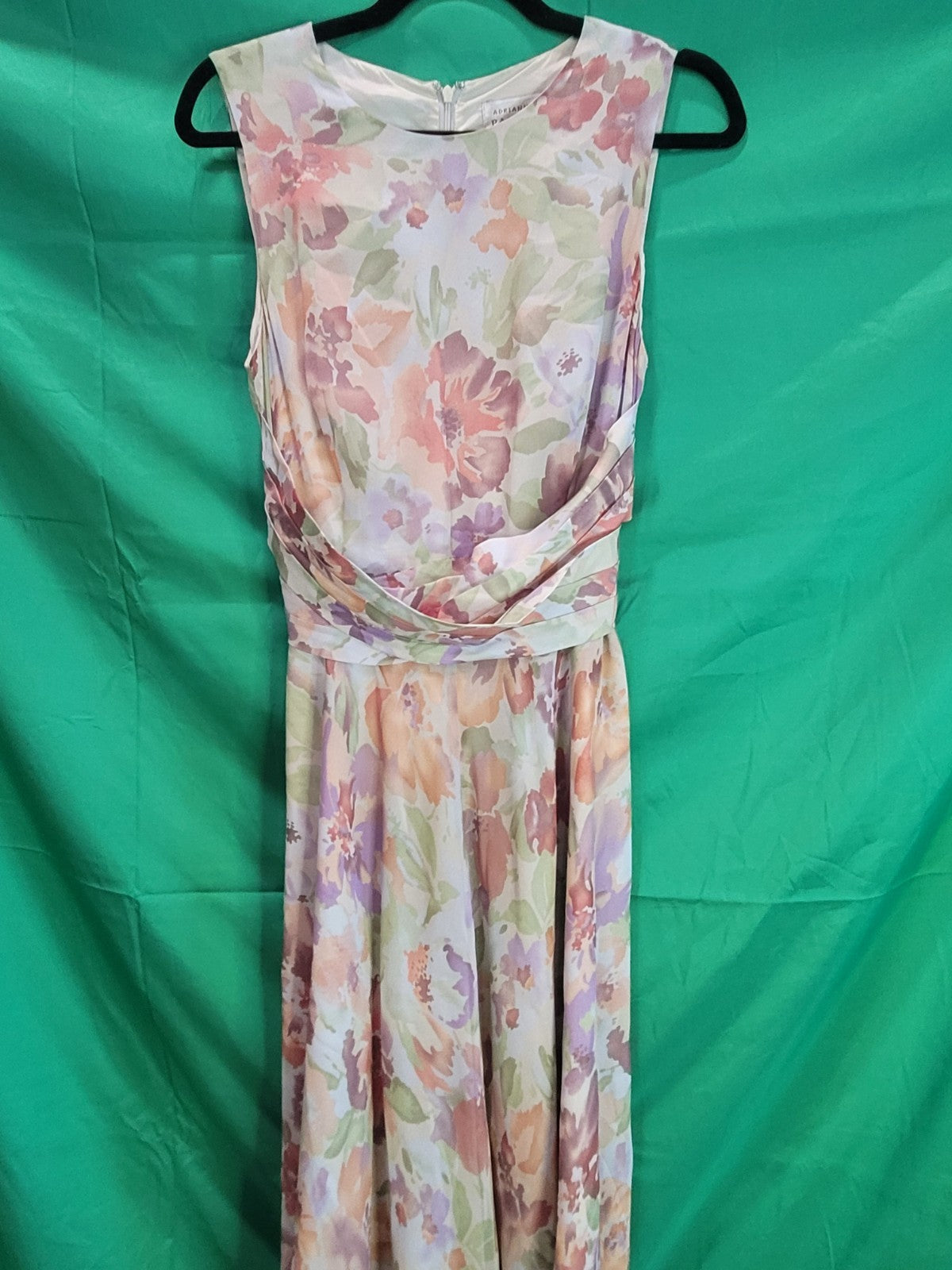 Adrianna Papell 100% Silk Floral Maxi Dress – Women's Size 10 - Image 2