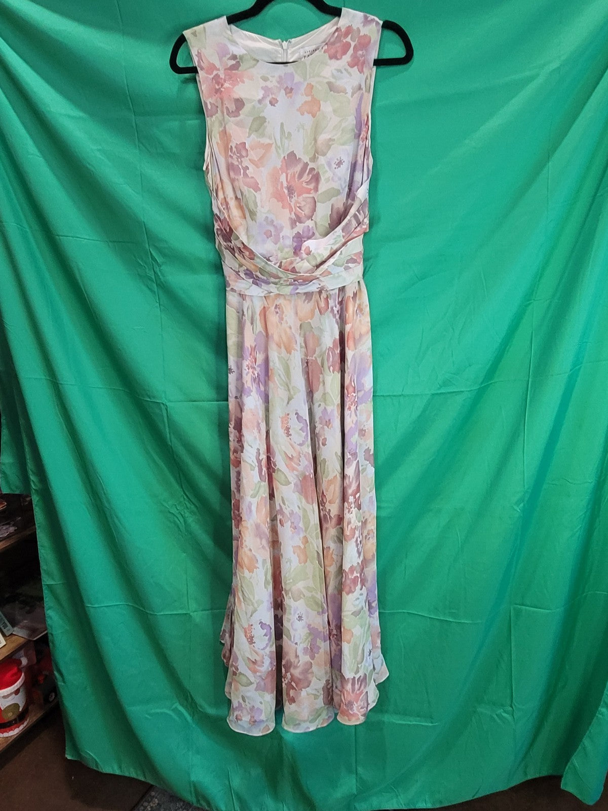 Adrianna Papell 100% Silk Floral Maxi Dress – Women's Size 10 - Image 1
