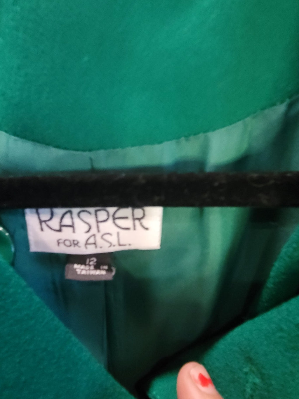 : Vintage Rasper for A.S.L. Emerald Green Double-Breasted Dress - Image 7