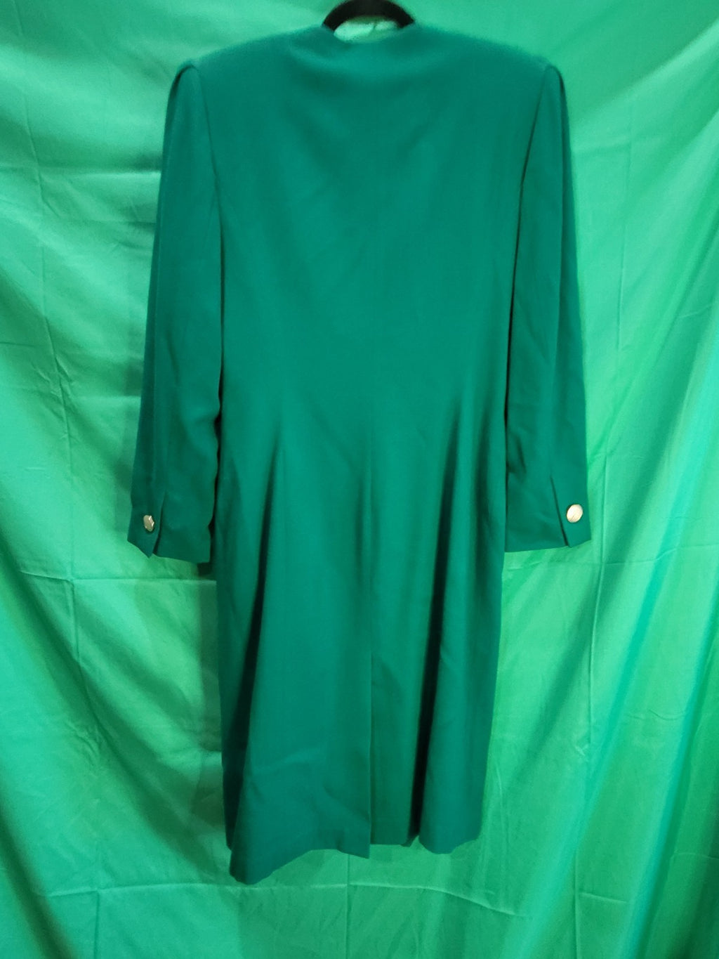 : Vintage Rasper for A.S.L. Emerald Green Double-Breasted Dress - Image 4