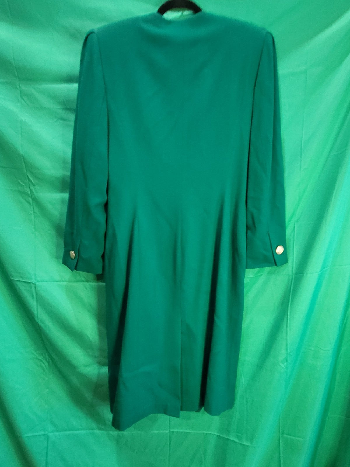 : Vintage Rasper for A.S.L. Emerald Green Double-Breasted Dress - Image 4