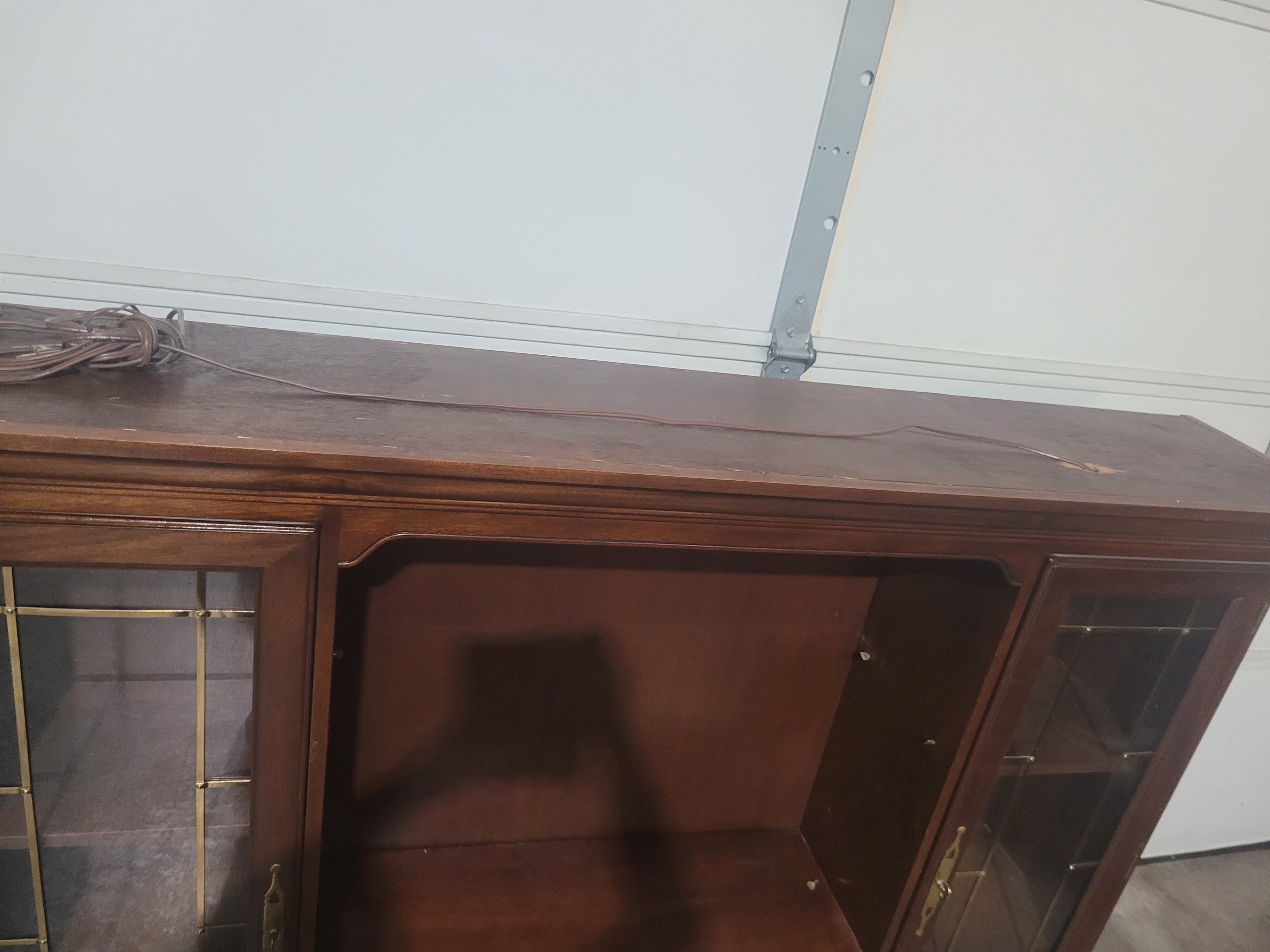 Traditional Executive Desk & Lighted Display Hutch Set – Solid Wood - Image 5