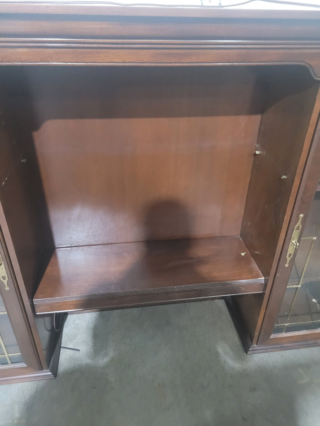 Traditional Executive Desk & Lighted Display Hutch Set – Solid Wood - Image 3