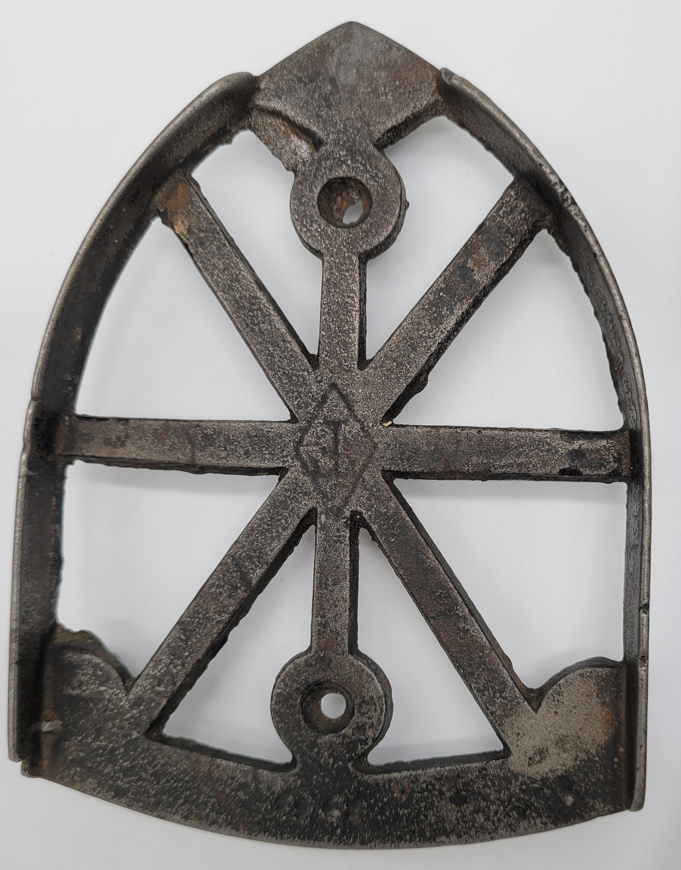 Antique Cast Iron Sad Iron Trivet / Rest – Primitive Farmhouse Décor - Image 1