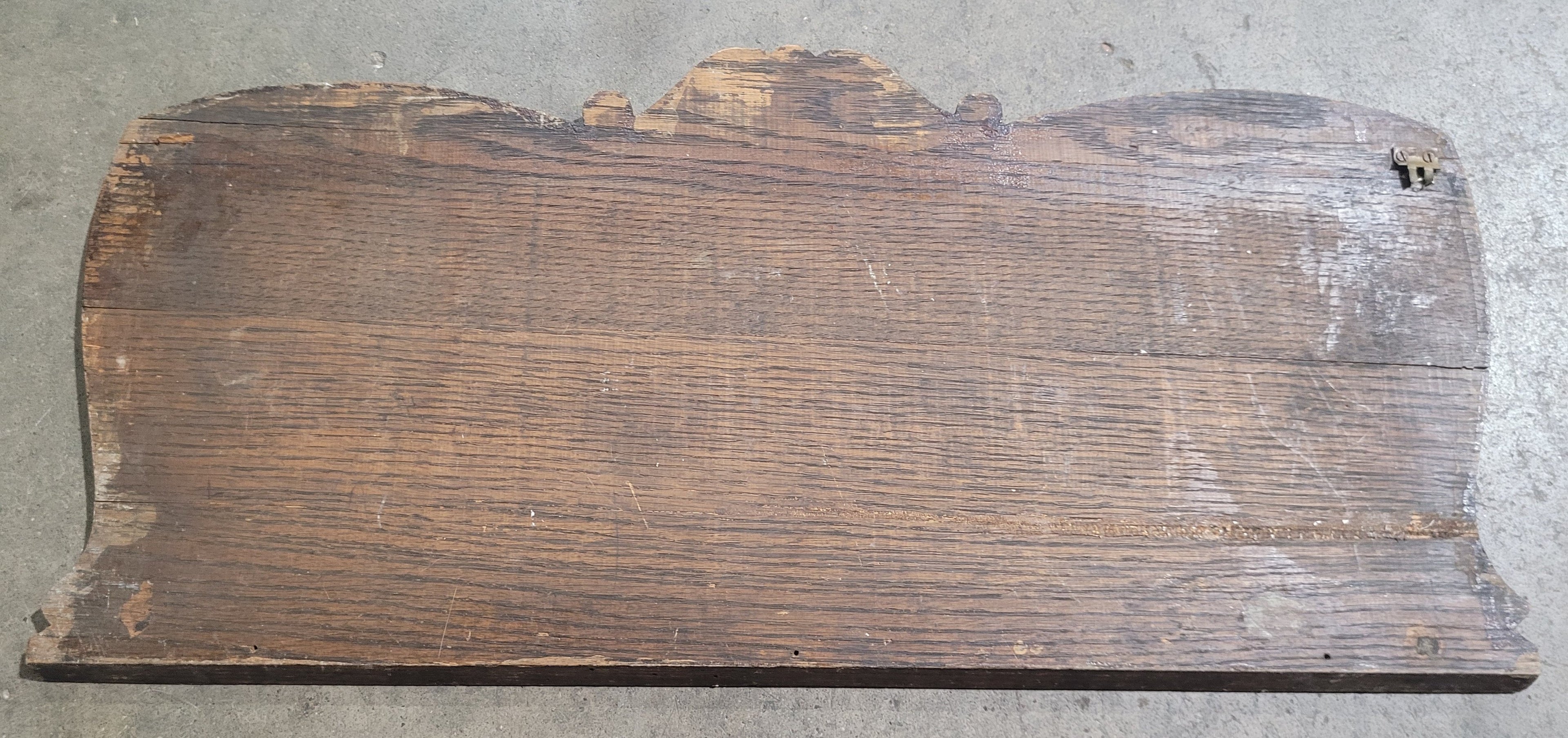 Antique Primitive Wooden Wall Panel / Salvage Decor – Hand Carved Scroll Design - Image 2
