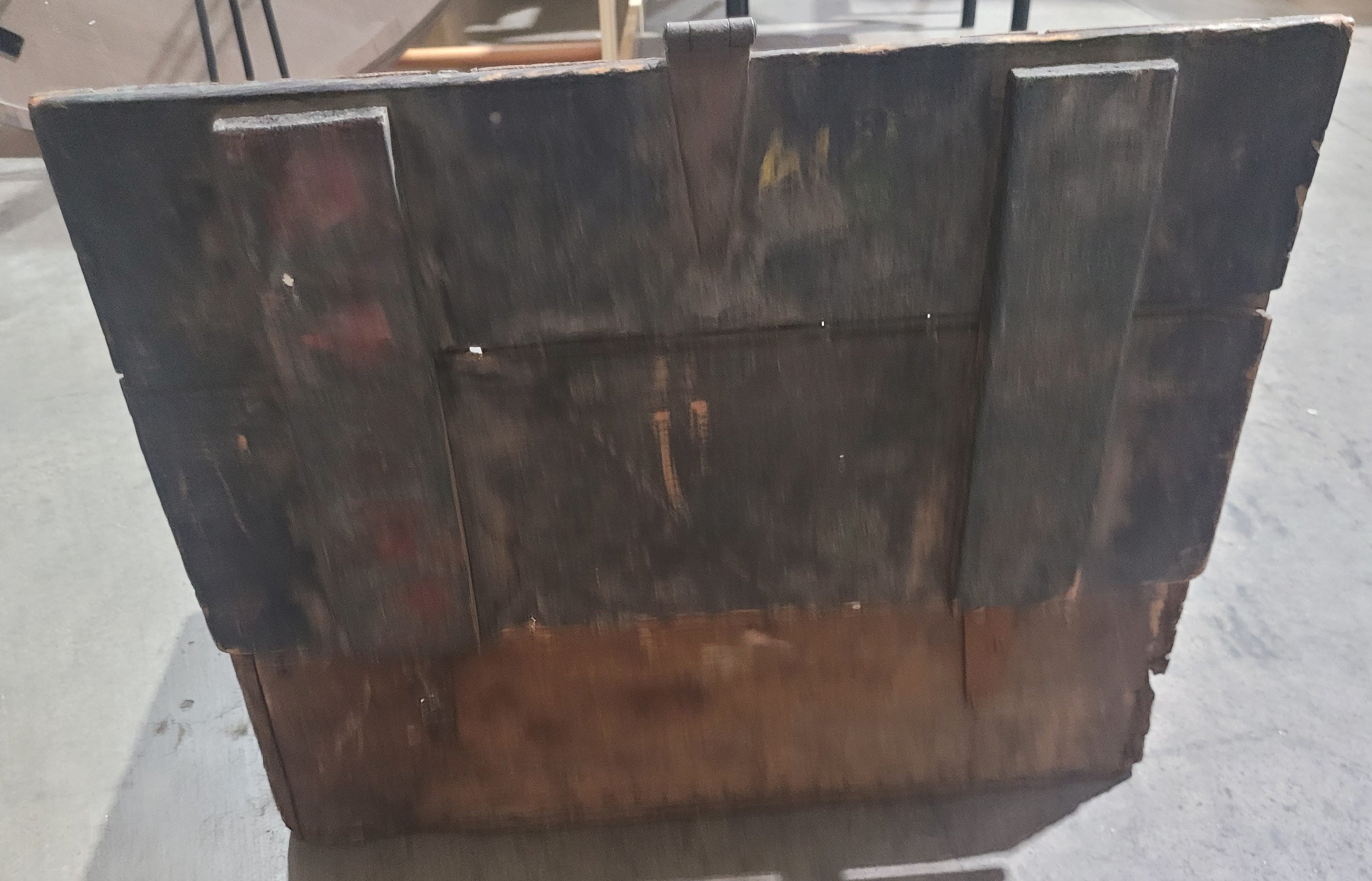 Antique Primitive Wooden Storage Box w/ Hinged Lid – Rustic Farmhouse Decor - Image 3