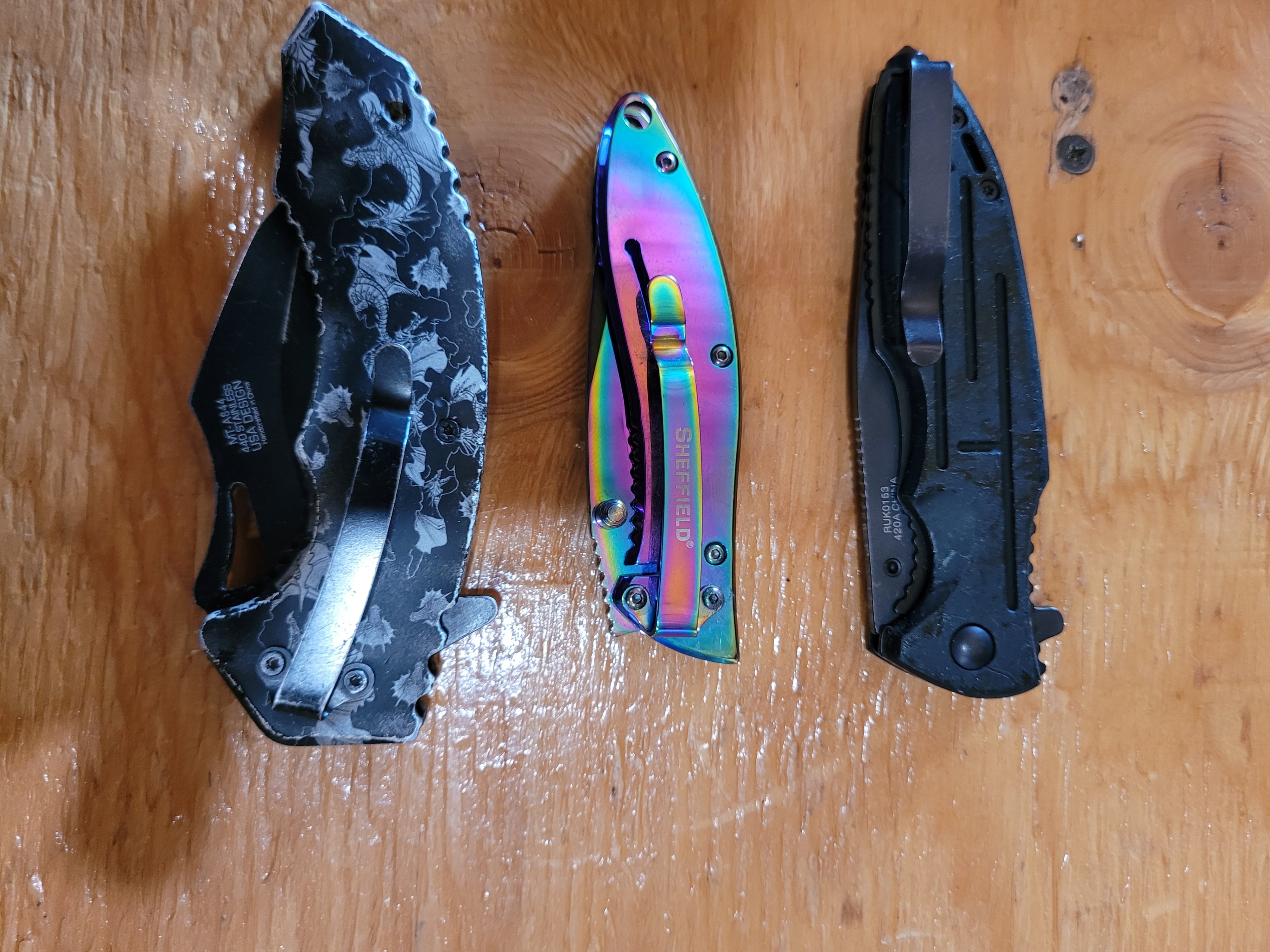 3 Folding Pocket Knives – MTech Ballistic, Sheffield & RUKO - Image 2