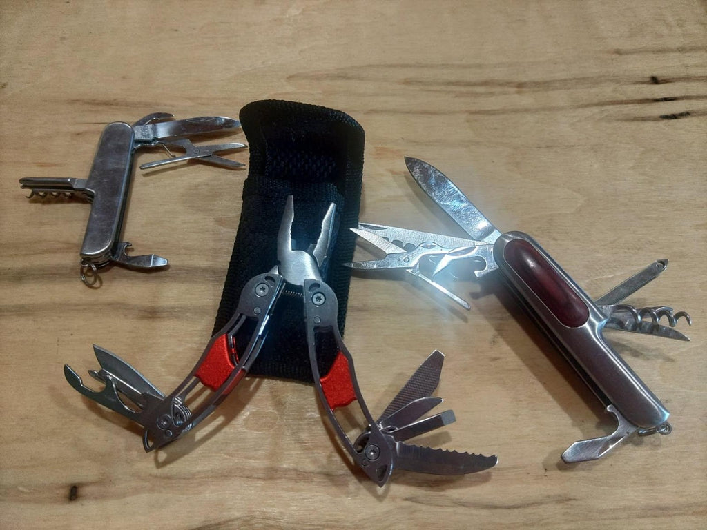 3-Piece Multi-Tool & Pocket Knife Set with Belt Pouch - Image 3