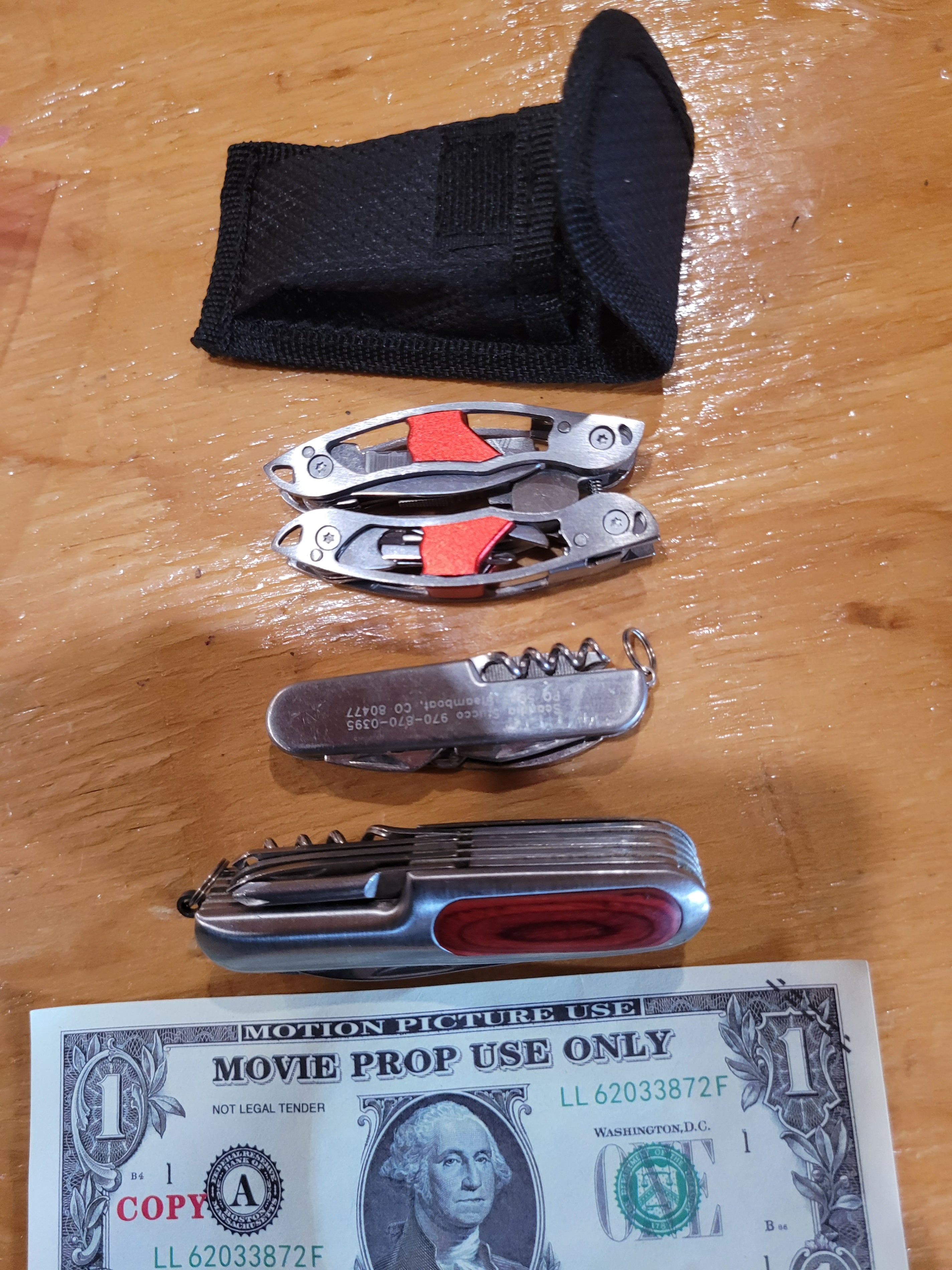 3-Piece Multi-Tool & Pocket Knife Set with Belt Pouch - Image 1