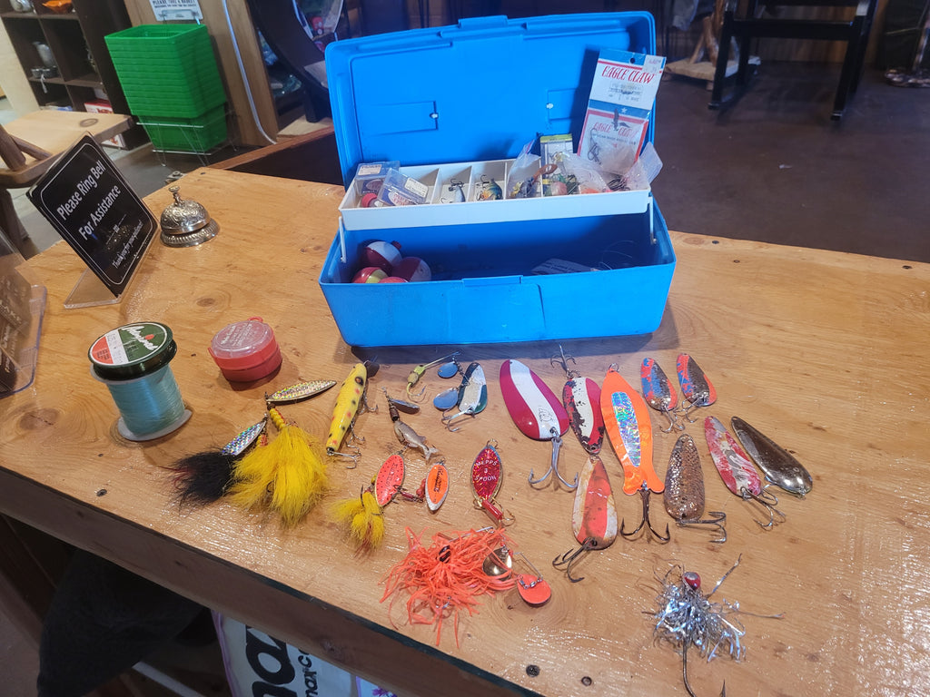Vintage Plano Tackle Box Loaded with Fishing Lures, Tackle & Line - Image 1