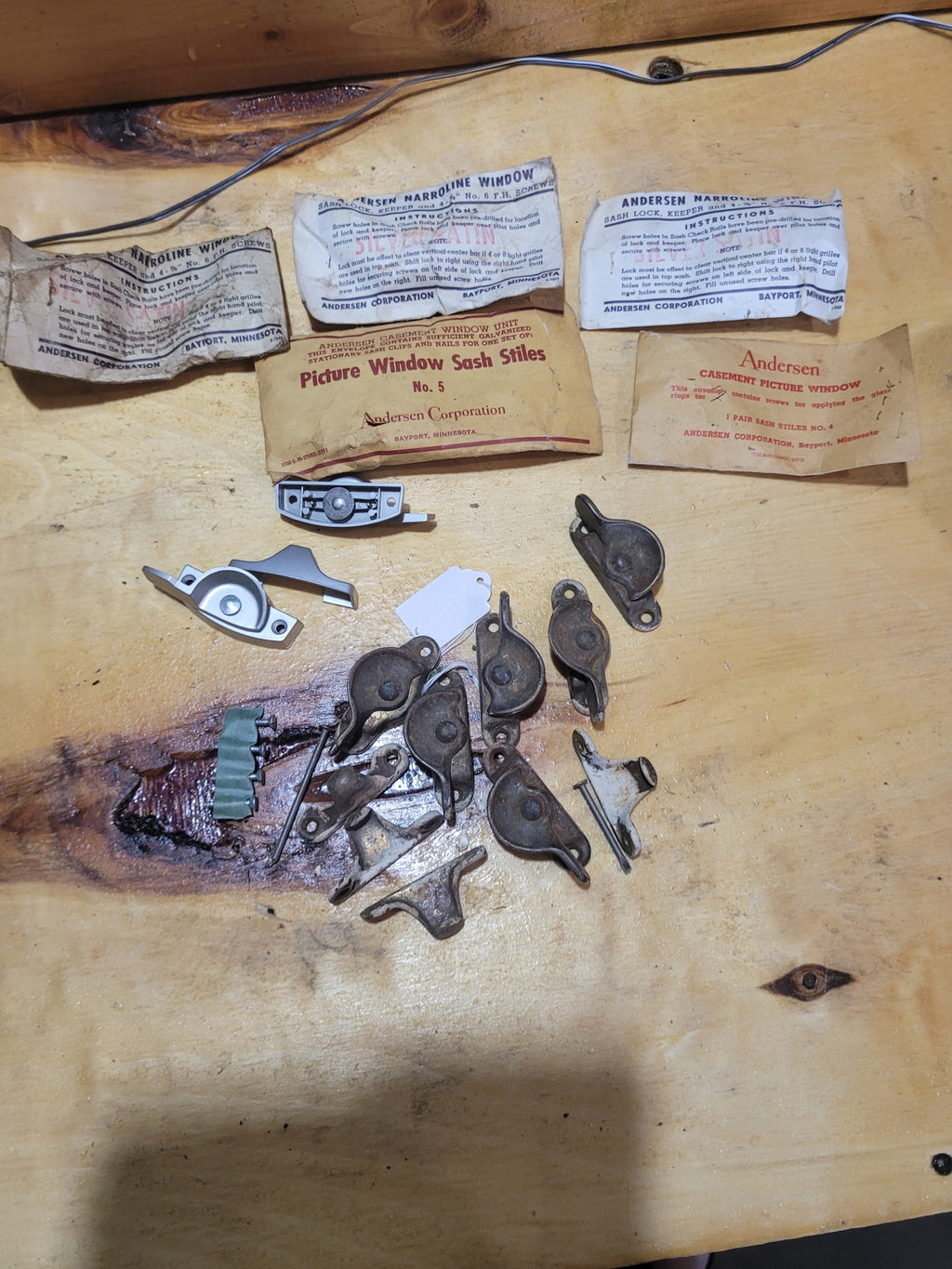 Vintage Andersen Window Hardware & Sash Lock Parts Lot – Mixed Replacement Pieces - Image 1