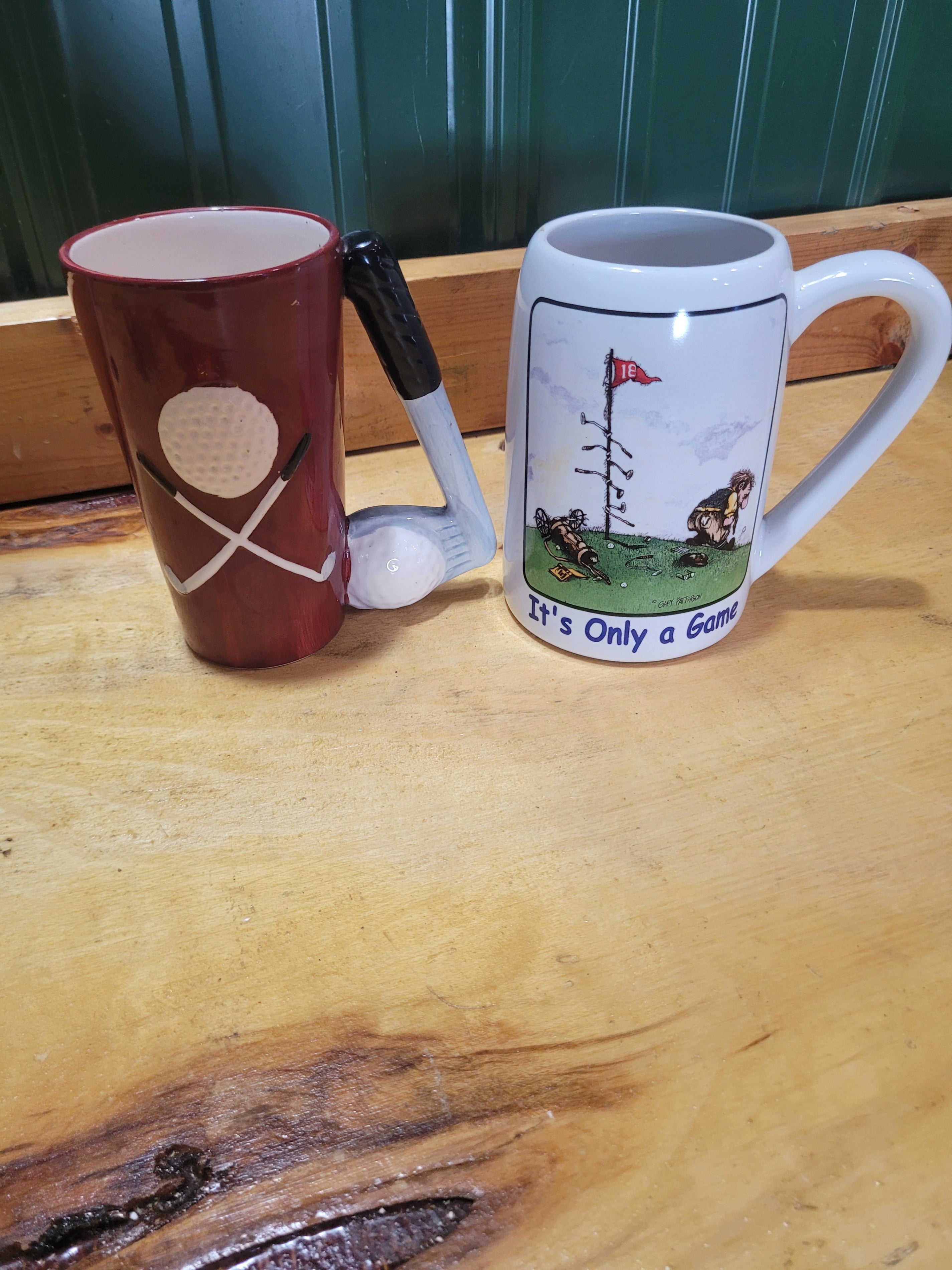Golf-Themed Coffee Mugs – Golf Club Handle & "It's Only a Game" Mug – Set of 2 - Image 1