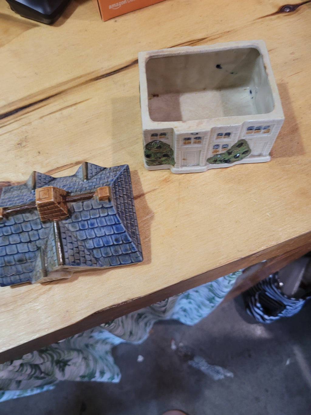 Ceramic House  Storage Canister – Blue Roof Cottage - Image 2