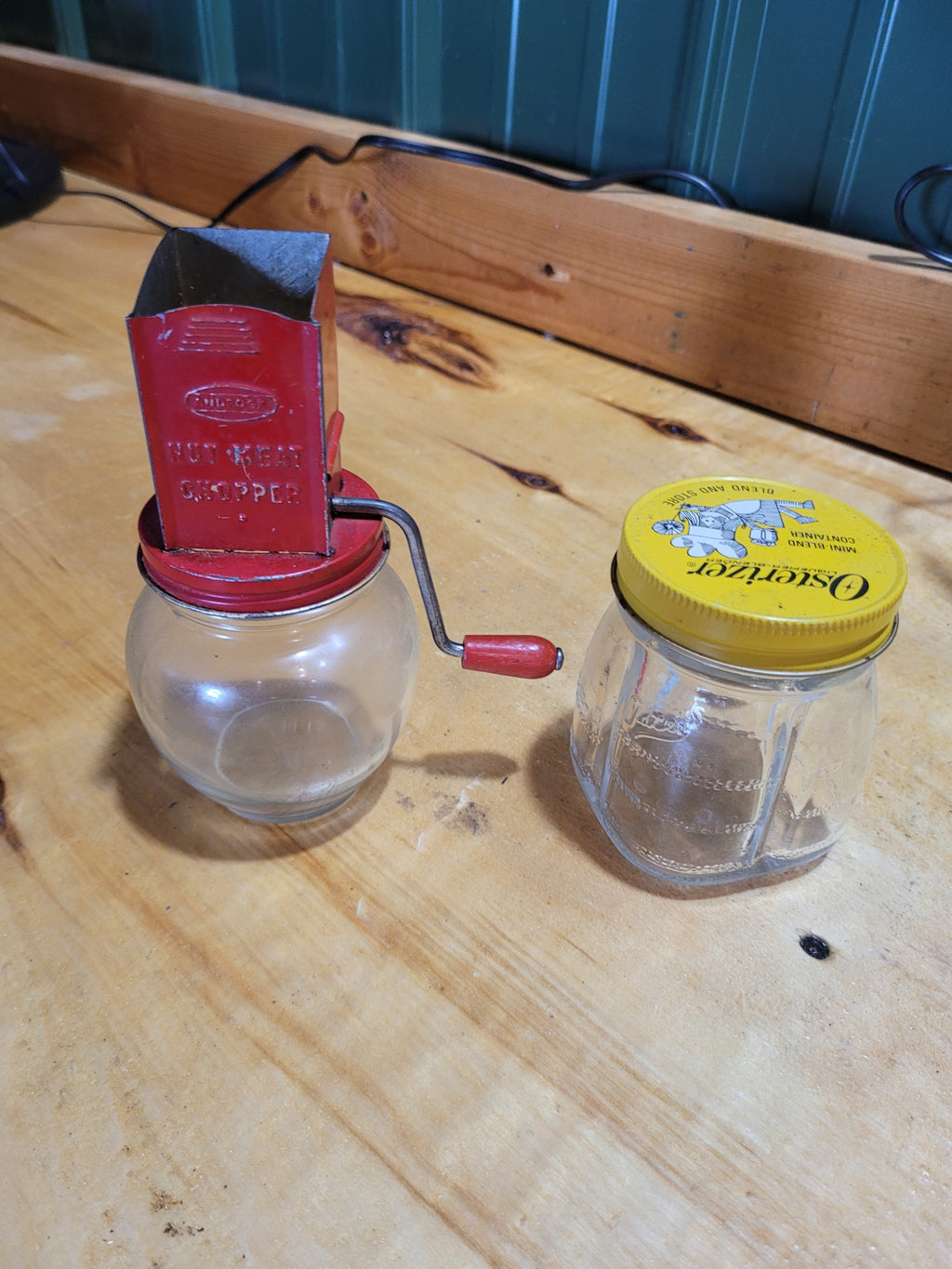 Vintage Androck Nut Meat Chopper with Glass Jar – Hand Crank Food Chopper - Image 1