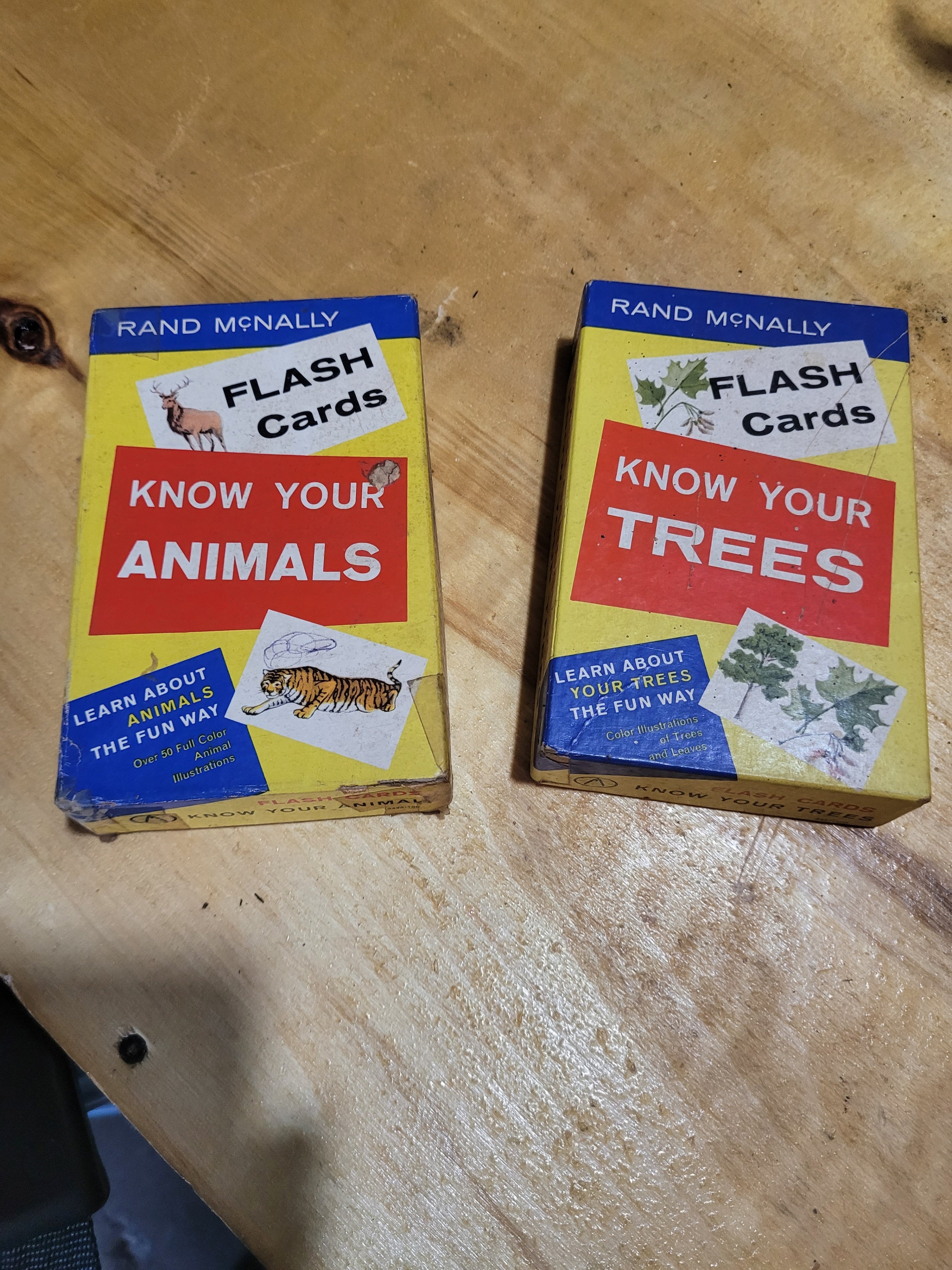 Rand McNally "Know Your Animals" & "Know Your Trees" Vintage Flash Cards - Image 1