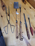 Vintage BBQ Grilling Tool Lot – Tongs, Spatulas, Forks & Knife - Image 1