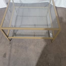32” Square Glass Coffee Table, Large 2-Tier - Image 2