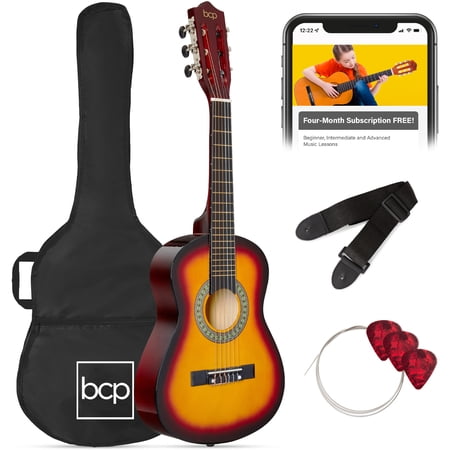 (dented) 30in Kids Acoustic Guitar Beginner Starter Kit W/ Strap  Case  Strings - Sunburst - Image 3