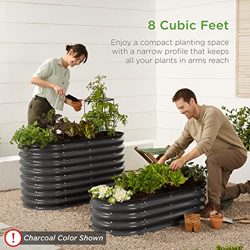 Best Choice Products 4x2x1ft Outdoor Raised Metal Oval Garden Bed, Planter Box for Vegetables, Flowers - Image 6