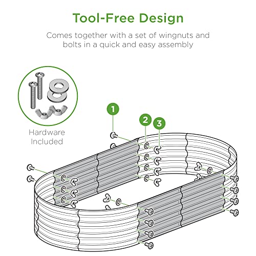 Best Choice Products 4x2x1ft Outdoor Raised Metal Oval Garden Bed, Planter Box for Vegetables, Flowers - Image 4