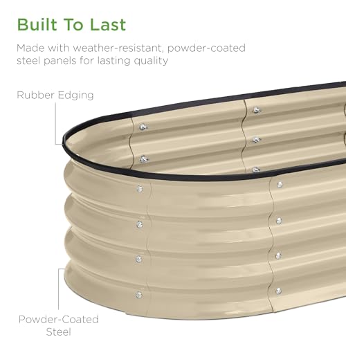 Best Choice Products 4x2x1ft Outdoor Raised Metal Oval Garden Bed, Planter Box for Vegetables, Flowers - Image 5
