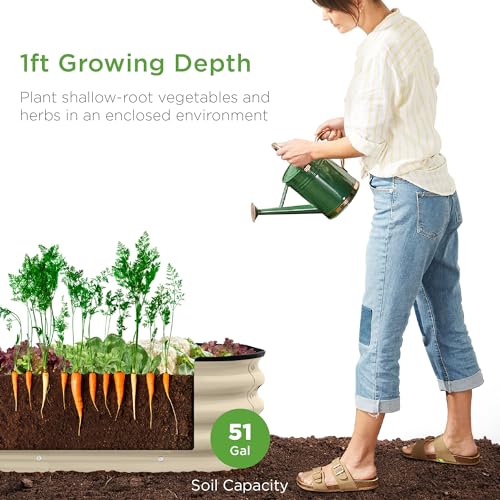Best Choice Products 4x2x1ft Outdoor Raised Metal Oval Garden Bed, Planter Box for Vegetables, Flowers - Image 3