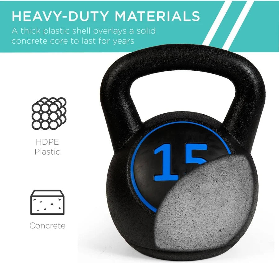 Best Choice Products 3-Piece Kettlebell Set with Storage Rack - Image 7