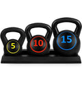 Best Choice Products 3-Piece Kettlebell Set with Storage Rack - Image 1