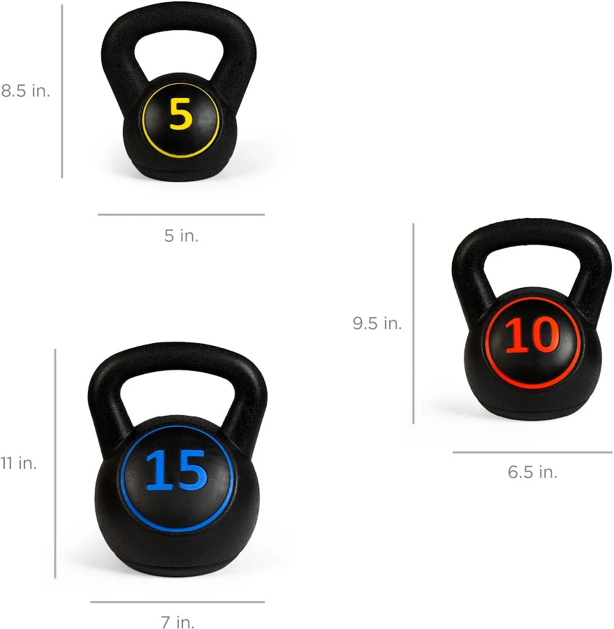 Best Choice Products 3-Piece Kettlebell Set with Storage Rack - Image 6