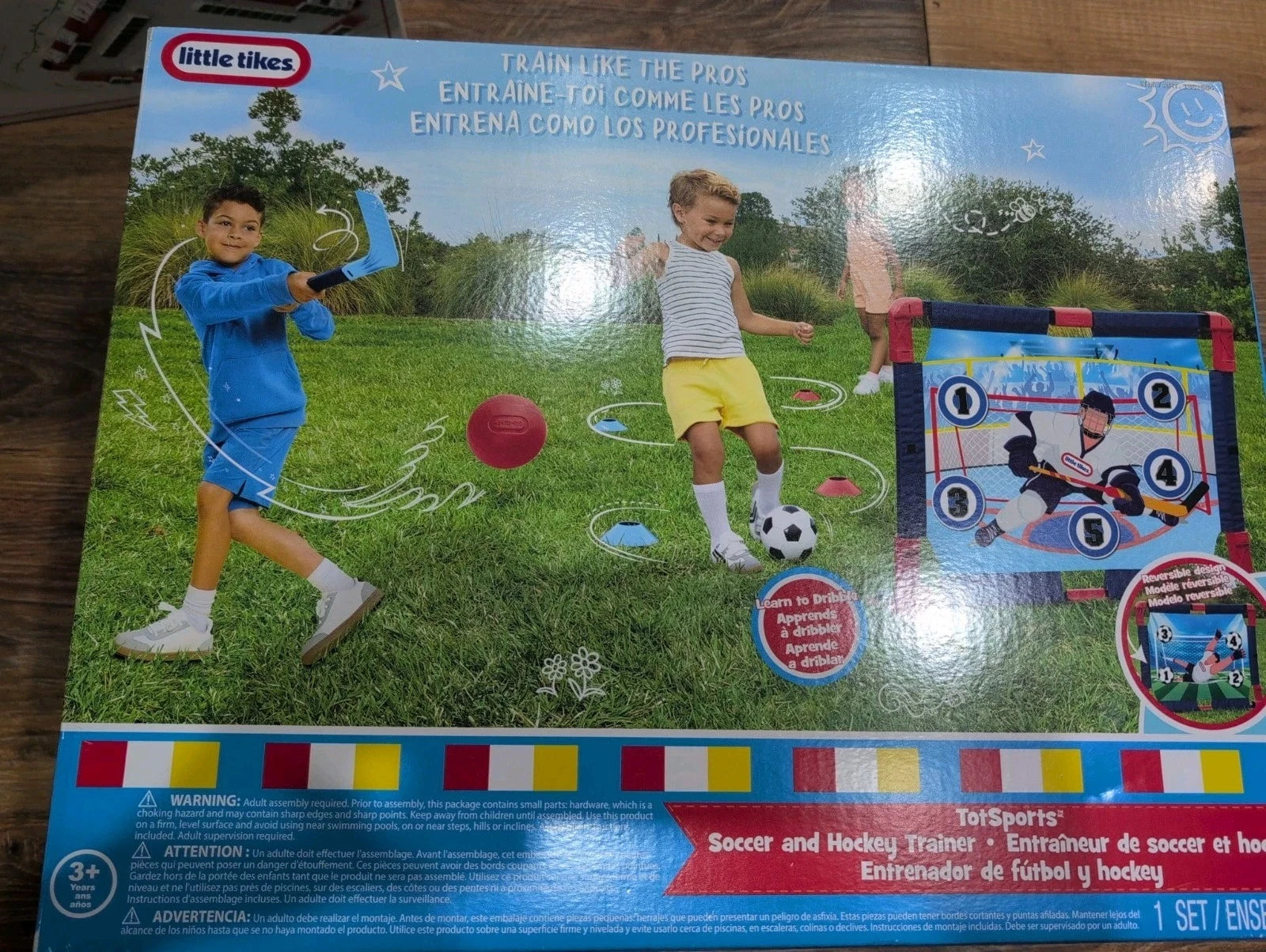 Little Tikes TotSports Soccer & Hockey Trainer – 3-in-1 Kids Sports Training Set - Image 1