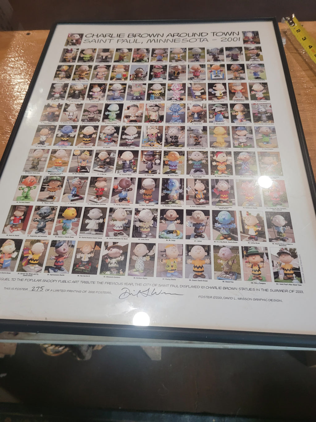 Charlie Brown Around Town – Saint Paul, Minnesota 2001 Limited Edition Framed Poster #275/2000 - Image 3