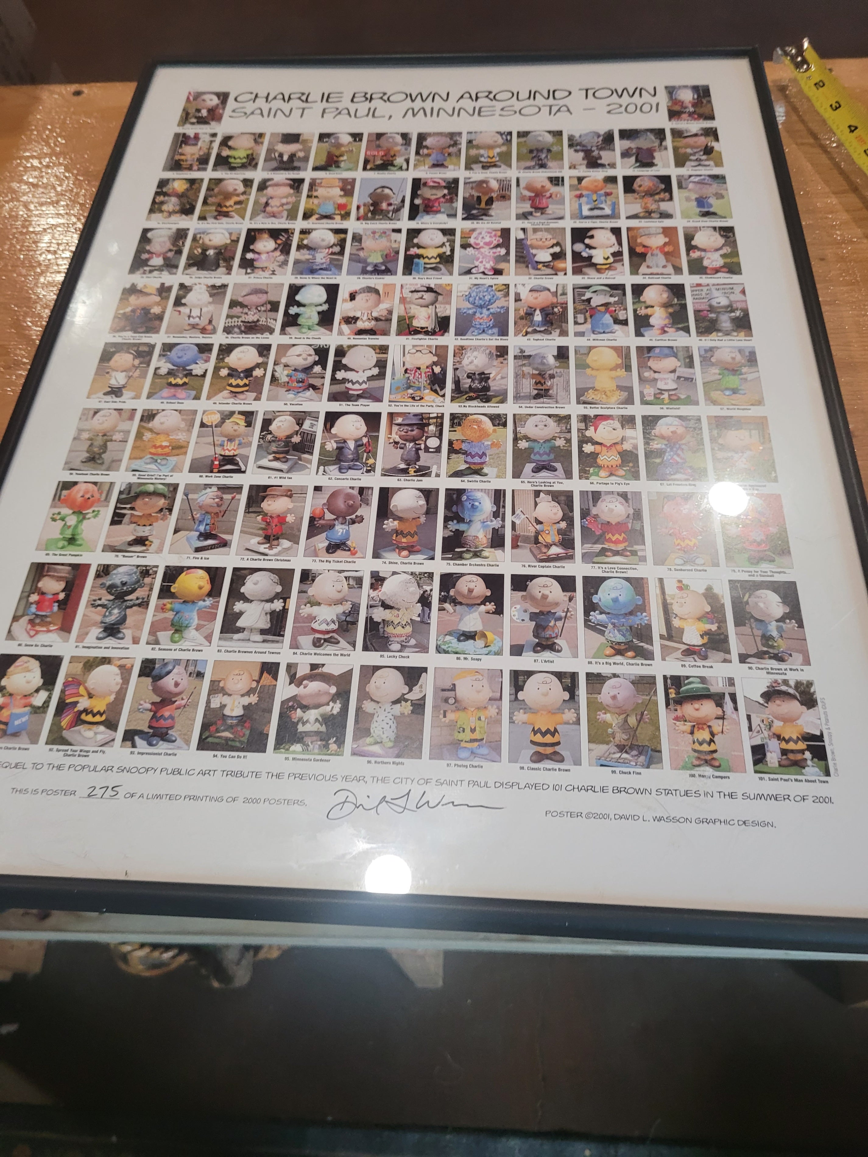 Charlie Brown Around Town – Saint Paul, Minnesota 2001 Limited Edition Framed Poster #275/2000 - Image 3