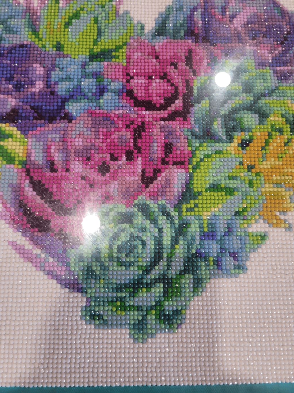 Framed Floral Diamond Art Painting – Colorful Roses & Succulents – 16" x 12" - Image 2