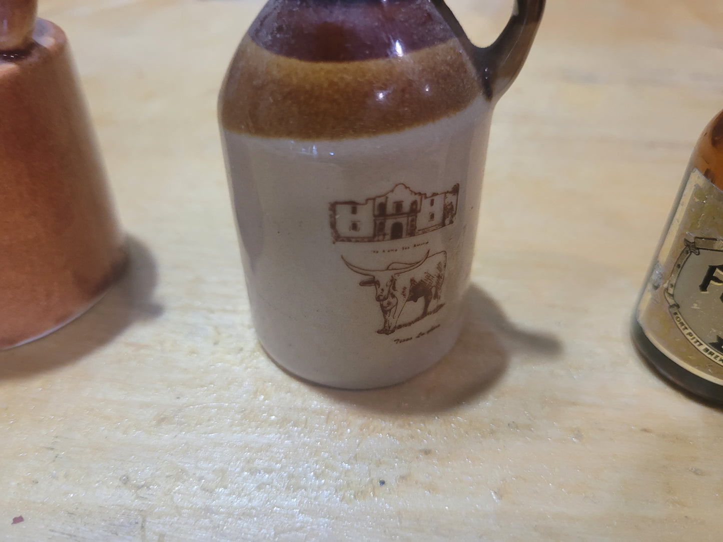 Vintage Miniature Bottle Collection – Little Brown Jug, Texas Stoneware Jug & Fo