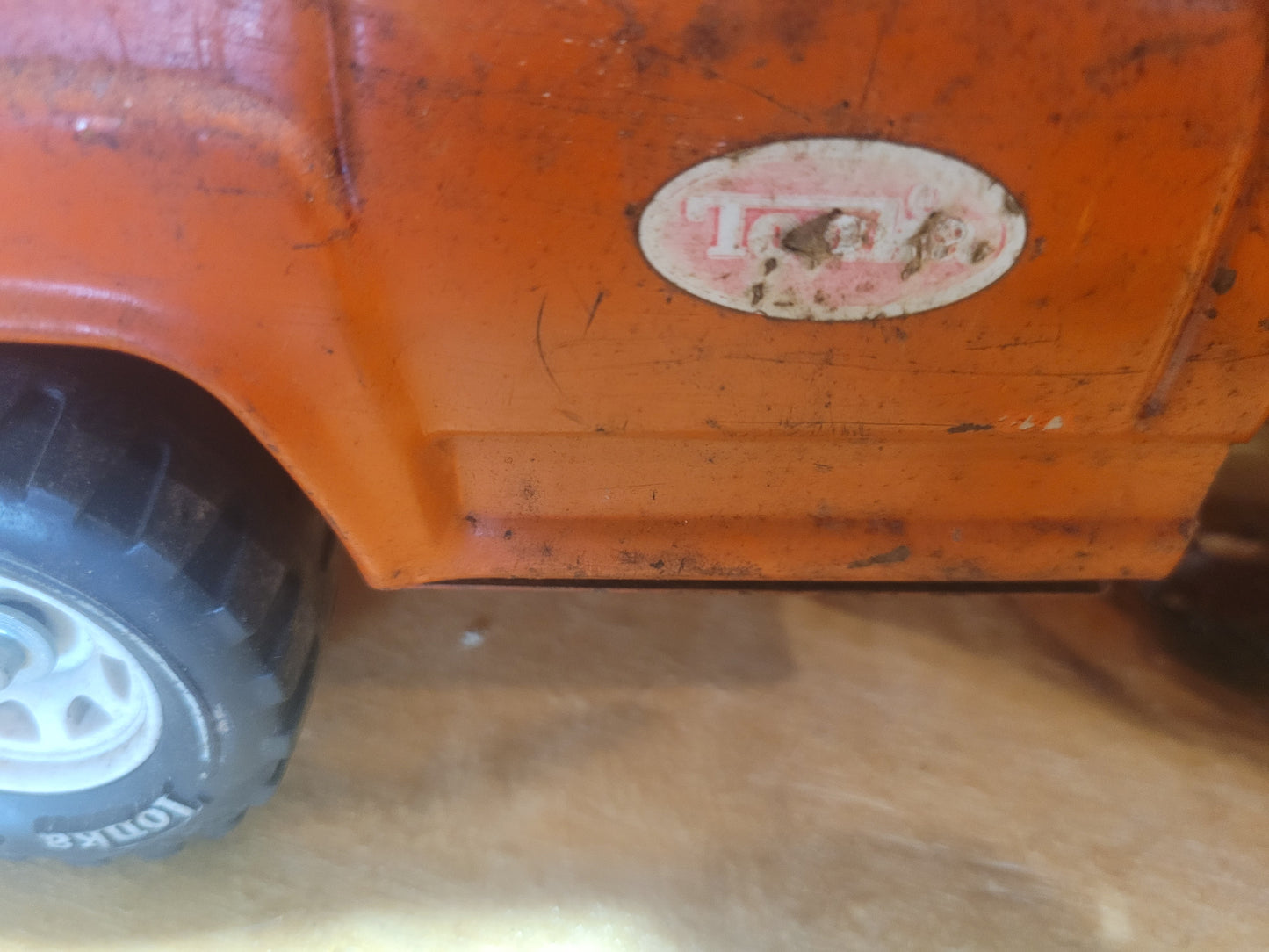 Vintage Tonka Pressed Steel Dump Truck – Orange – Classic Toy Truck
