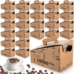 ☕ 20-Pack Disposable Coffee Box Dispensers – 96 oz Insulated Carriers w/ Handles