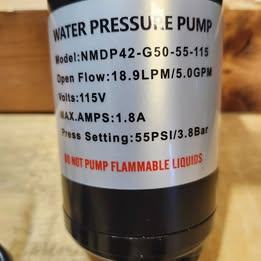 New 115V Water Pressure Pump – 5.0 GPM / 55 PSI – High Flow