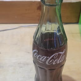 Vintage Coca-Cola 61⁄2 oz Green Glass Bottle with Original Cap (1958) – Full Bottle