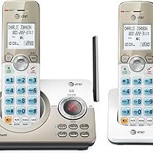 AT&T DL72219 DECT 6.0 2-Handset Cordless Phone for Home with Connect to Cell, Call Blocking, 1.8"