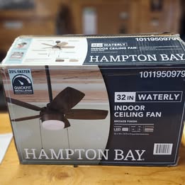 32” Plated Bronze Ceiling Fan w/ LED Light – Indoor, Modern Compact Size
