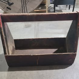 Antique Primitive Wooden Tool Carrier w/ Handle – Rustic Farmhouse Tote