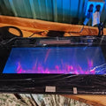 39 in. Electric Fireplace Inserts, Wall Mounted with 13 Flame Colors, Thermostat in Black