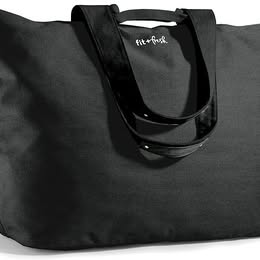 Fit & Fresh Large Beach Bag for Women - Extra Large Travel Tote With Pockets, Black