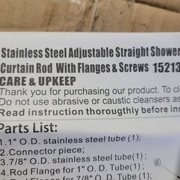 Stainless Steel Adjustable Shower Curtain Rod – Wall Mount – New