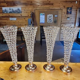 Crystal Trumpet Vases – Elegant Wedding/Event Centerpieces (Set Available)
