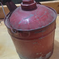 Vintage Red Metal Safety Gas Can – Industrial Garage Collectible